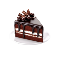 Delicious chocolate cake isolated on transparent background, created with generative AI png