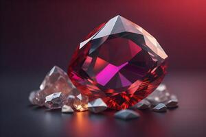 Precious gemstone on a dark background. photo