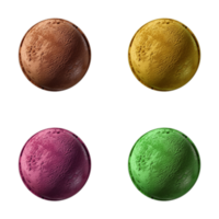 Ice cream balls isolated on transparent background, created with png