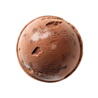 Chocolate ice cream ball isolated on transparent background, created with png