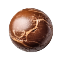 Chocolate ice cream ball isolated on transparent background, created with png