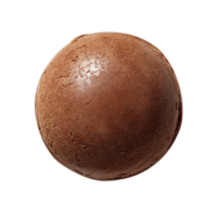 Chocolate ice cream ball isolated on transparent background, created with png