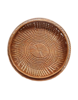 Handmade wicker or bamboo basket on transparent background, created with png