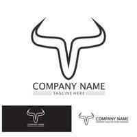 Bull horn logo and symbol template icons app vector