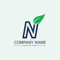 Tree leaf vector and green logo design friendly concept