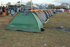 Brasilia, Brazil June 7 2023 Indigenous camp erected in Brasilia to protest for land rights photo