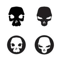 Crossbones death skull, danger or poison flat icon for apps and websites vector