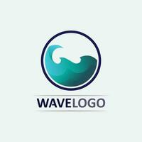 wave icon and water drop vector illustration design logo business