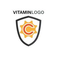 vitamina c logo vector diseño vector icono salud nutrición