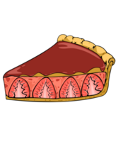 paj med jordgubb sylt på topp fyllning med jordgubbar och vispad grädde i rosa Färg. bageri meny, logotyp png