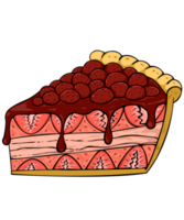 Pie with strawberry and jam on top Stuffing with strawberries and whipped cream in pink color. bakery menu, logo png