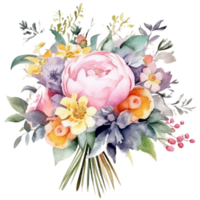 Spring floral wedding bouquet png