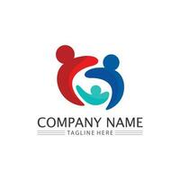 People logo, Team, Succes people work, Group and Community, Group Company and Business logo vector and design Care, Family icon Succes logo