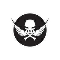 Crossbones death skull, danger or poison flat icon for apps and websites vector