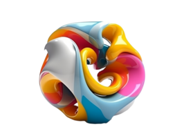 futurista abstrato colorida forma, 3d render ai generativo png