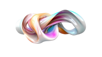 3D Wave Shape in Abstract Iridescent Rendering png