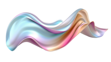 3D Wave Shape in Abstract Iridescent Rendering png