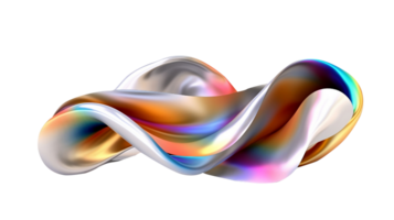 A Mesmerizing Abstract Iridescent 3D Wave png