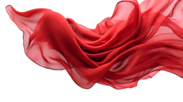 rouge en volant tissu, 3d vague tissu ai génératif png