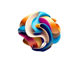 Futuristic abstract colorful shape, 3d render png