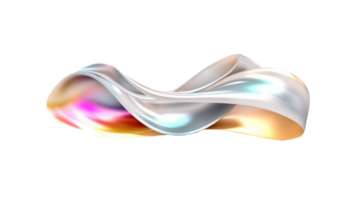 3D Wave Shape in Abstract Iridescent Rendering png