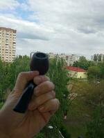 Pear smoking pipe for smoking bulk tobacco photo