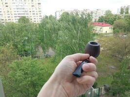 Pear smoking pipe for smoking bulk tobacco photo