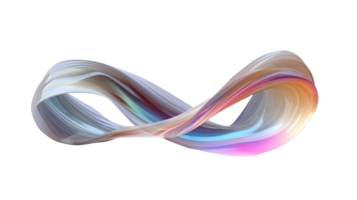 3D Wave Shape in Abstract Iridescent Art png
