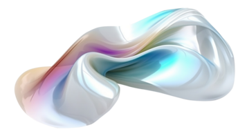 Abstract Iridescent 3D Wave Shape png