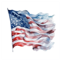 Watercolor american flag for independence day png