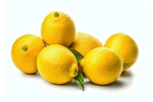 limón en blanco antecedentes ai generado foto