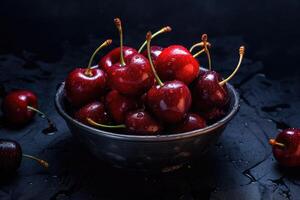 Cereza Fruta ai generado foto