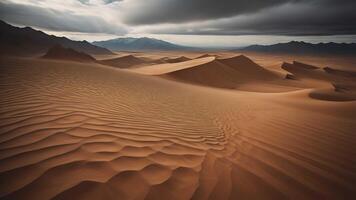 Desert sand dunes in Death Valley National Park, generative ai photo