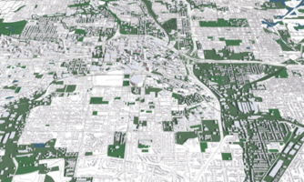 3d illustratie van Atlanta massa gebouw in transparant png