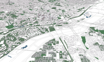 3d illustration de dallas Masse bâtiment dans transparent png