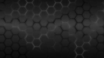 Gray hexagonal background in carbon optic pulsating with dark gradient background as zooming abstract background for high tech with hex pattern animation futuristic mesh honeycomb structure geometric video