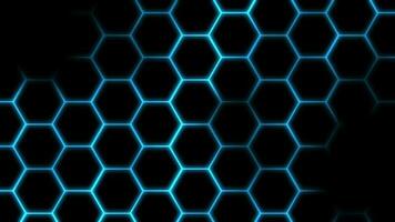 azul favo de mel padronizar brilhando Como pulsante fundo dentro animado futurista fundo azul gradiente suave elegância para abstrato fundos dentro Ciência ficção ou brilhando hexágonos favo de mel textura video