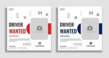 Drivers wanted social media and web banner template vector