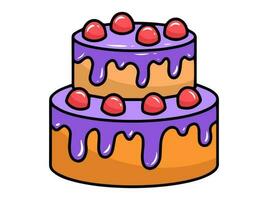 Hand drawn Delicious Cake Illustration vector