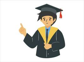 Presentation character Graduation wearing toga uniform vector