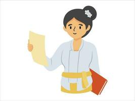 Presentation character Balinese Female wearing traditional clothes vector