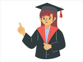 Presentation character Graduation wearing toga uniform vector