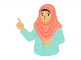 Character people Muslim Islamic wearing Hijab vector