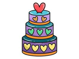 Hand drawn Birthday Cake Illustration vector