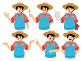 People Farmer Character wearing uniform vector