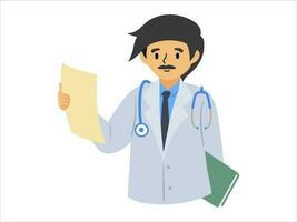 Character people Doctor wearing uniform vector