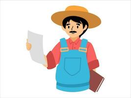 Presentation character Farmer wearing uniform vector