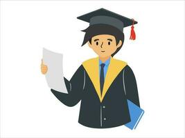 People Graduation character wearing toga uniform vector