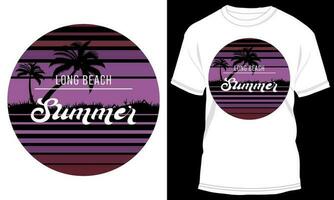 largo playa verano camiseta diseño vector