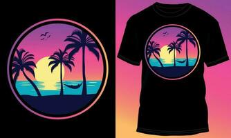 Summer Vibes Vintage T-shirt Design vector